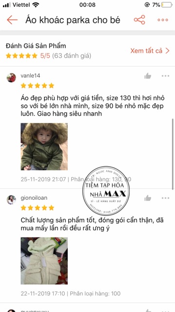 Áo khoác parka cho bé