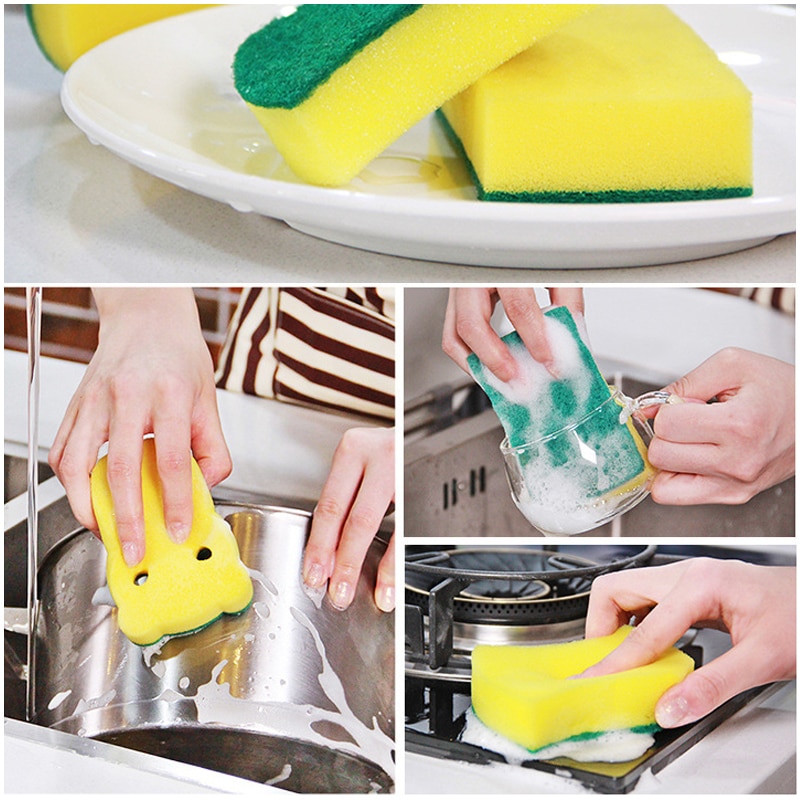 Set 10 Miếng Mút Xốp Rửa Chén Tiện Lợi Cho Nhà Bếp