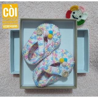 Đồ len Handmade - Giầy len móc tay cho bé - Mẫu sandal bassic