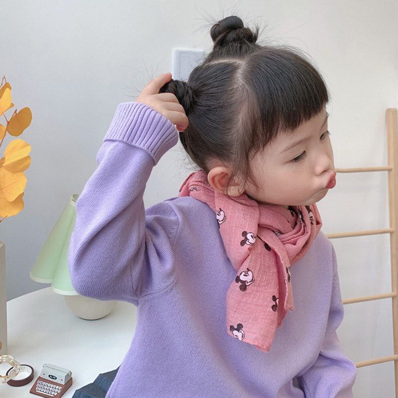 Khăn choàng cổ mềm mại chất liệu sợi polyester thời trang dễ thương cho bé