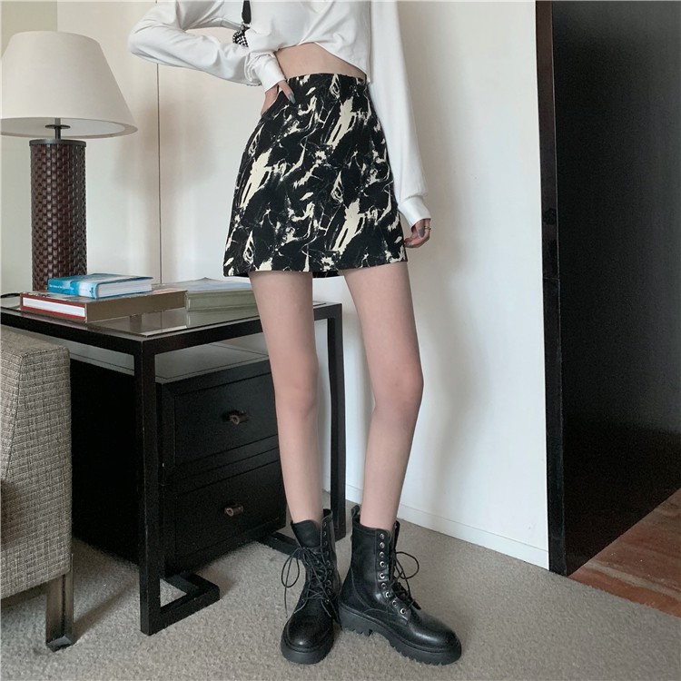 【Cocory】Chân Váy Chữ A Lưng Cao Phối Màu Nhuộm Độc Đáo Phong Cách Retro Hàn Quốc | BigBuy360 - bigbuy360.vn