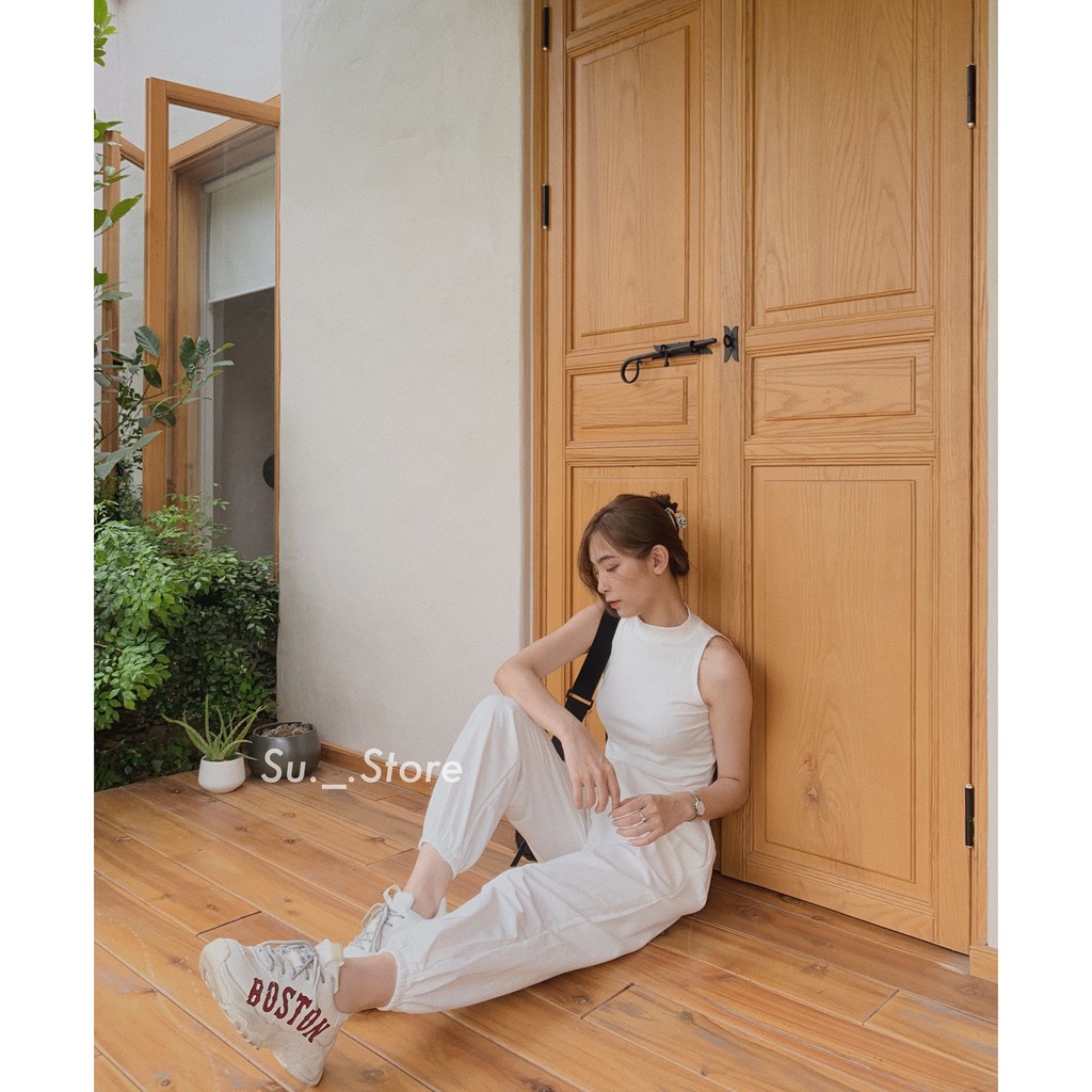 Quần jogger thô trơn lưng chun Q372 SUSTORE