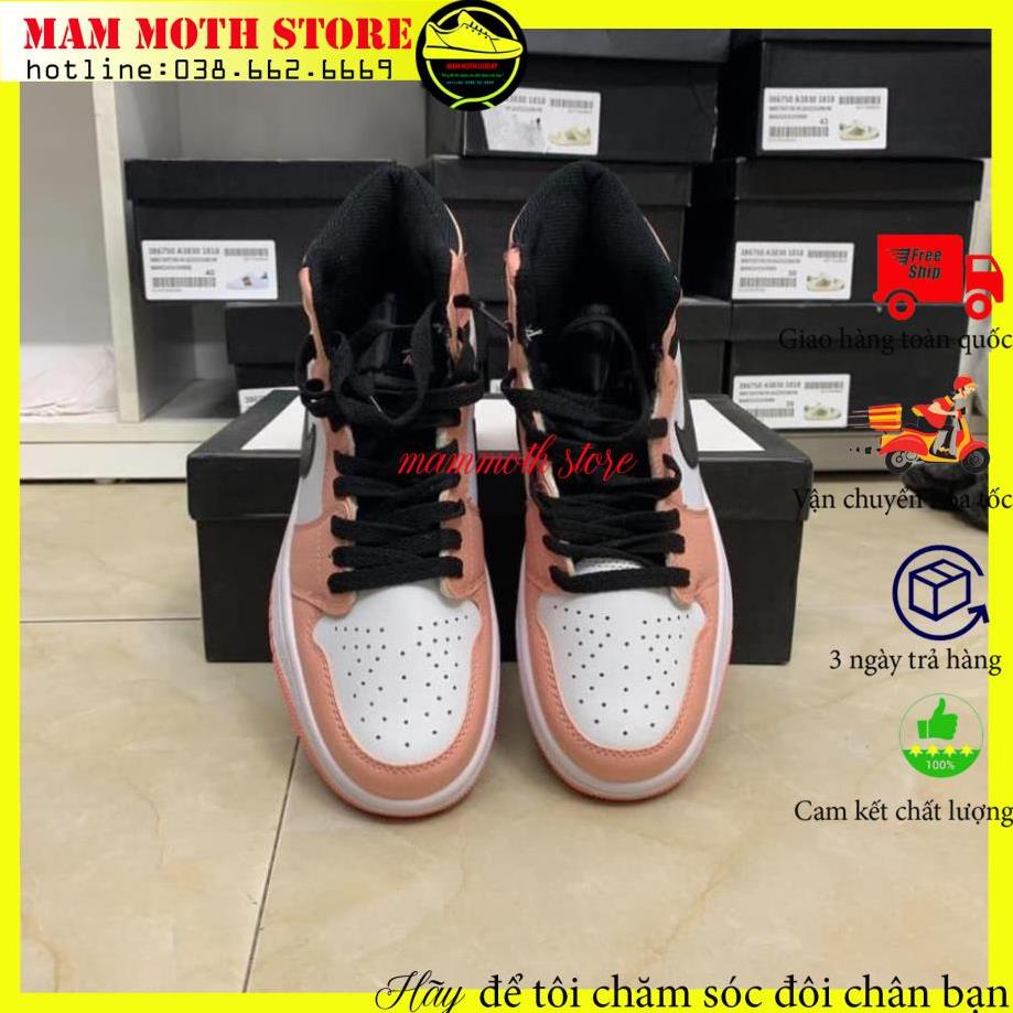 Giày jd,sneaker nam nữ,Air Jor dan 1 Mid Pink Quartz hồng cao cổ