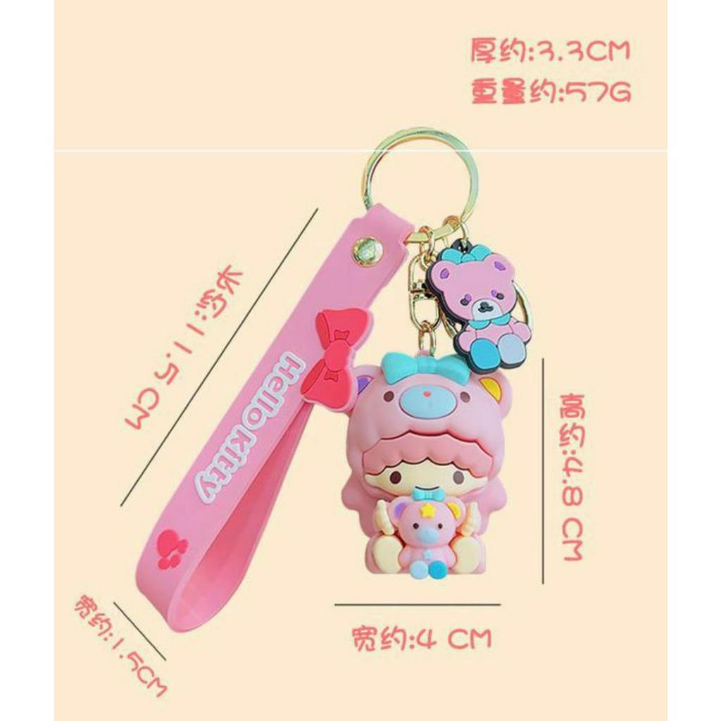 Móc khoá sanrio silicon, đồ treo balo túi xách,chìa khoá Kuromi, Purin, Cinnamoroll