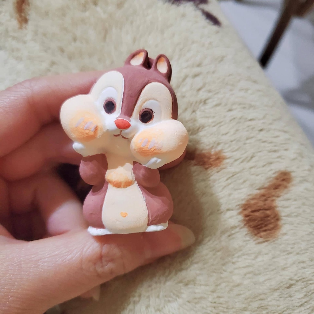 Tô tượng thạch cao con sóc 2d size nhỏ 5.6cm