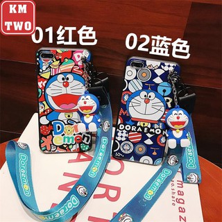 Ốp lưng hoạ tiết hoạt hình Doraemon cho kèm dây cho OPPO A83/A3/A3S/R17/A57/A59/A71/A79/A77