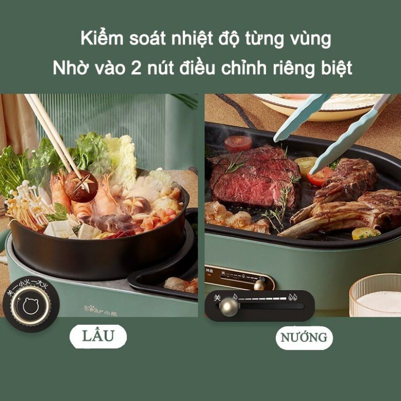 Lẩu nướng Đa năng Bear Bear DKLC15L1, chính hãng, bảo hành 12 tháng!