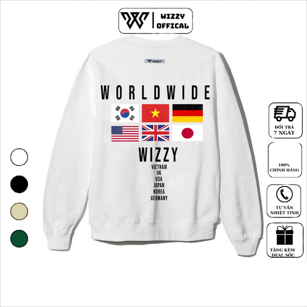Áo sweater nam tay dài, áo thu đông nam chất nỉ Hàn Quốc cổ tròn in world wide phong cách mã STW12