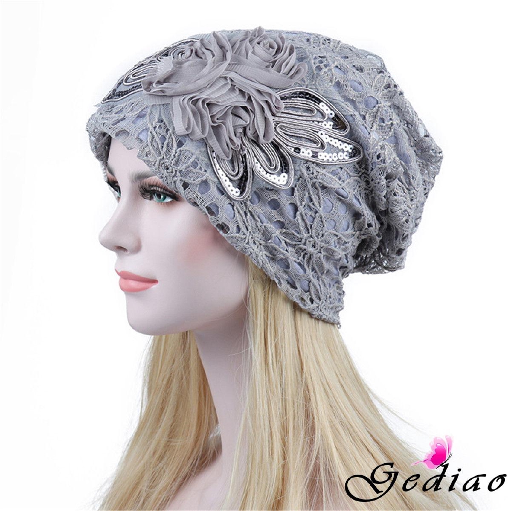 Nón trùm đầu phối ren phong cách Hồi giáo cho nữ