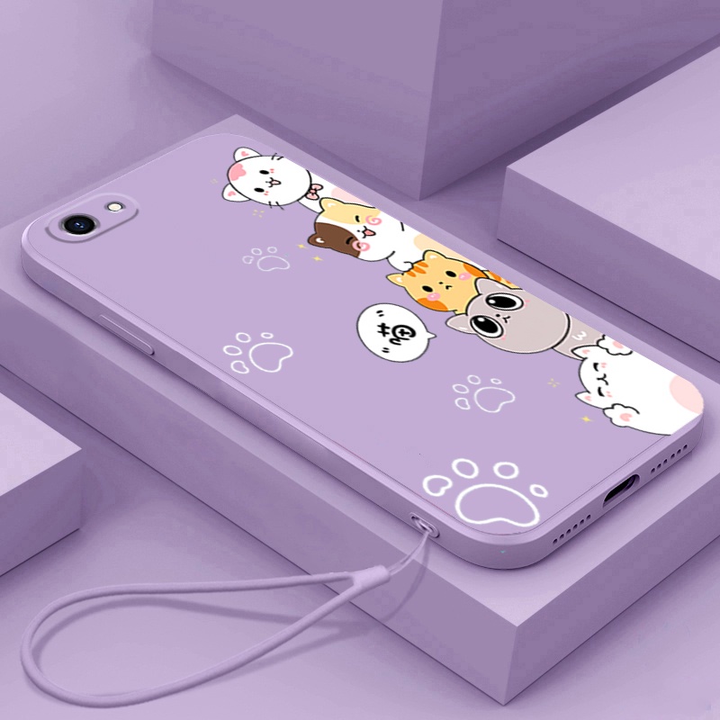 Ốp lưng oppo A71 A71K oppo F1S oppo A37 oppo A39 Ốp Điện Thoại Silicon Mềm In Hình Mèo Cho oppo A71 oppo F1S oppo A37 oppo A39 DZMM01 viền vuông cute