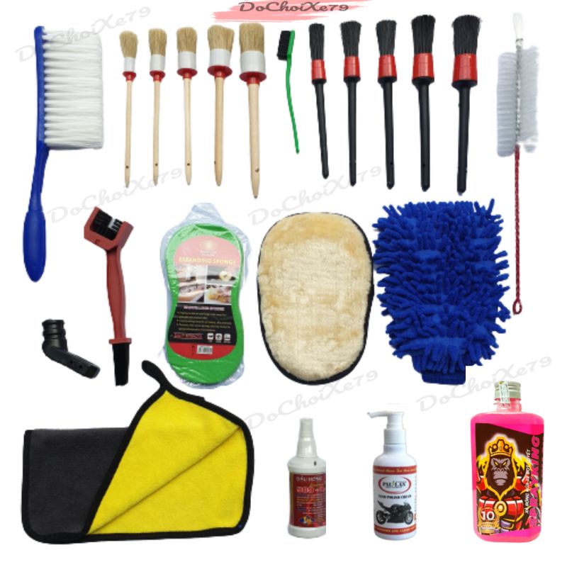 Bộ Dụng Cụ Chăm Sóc Xe Máy Ô Tô Tại Nhà