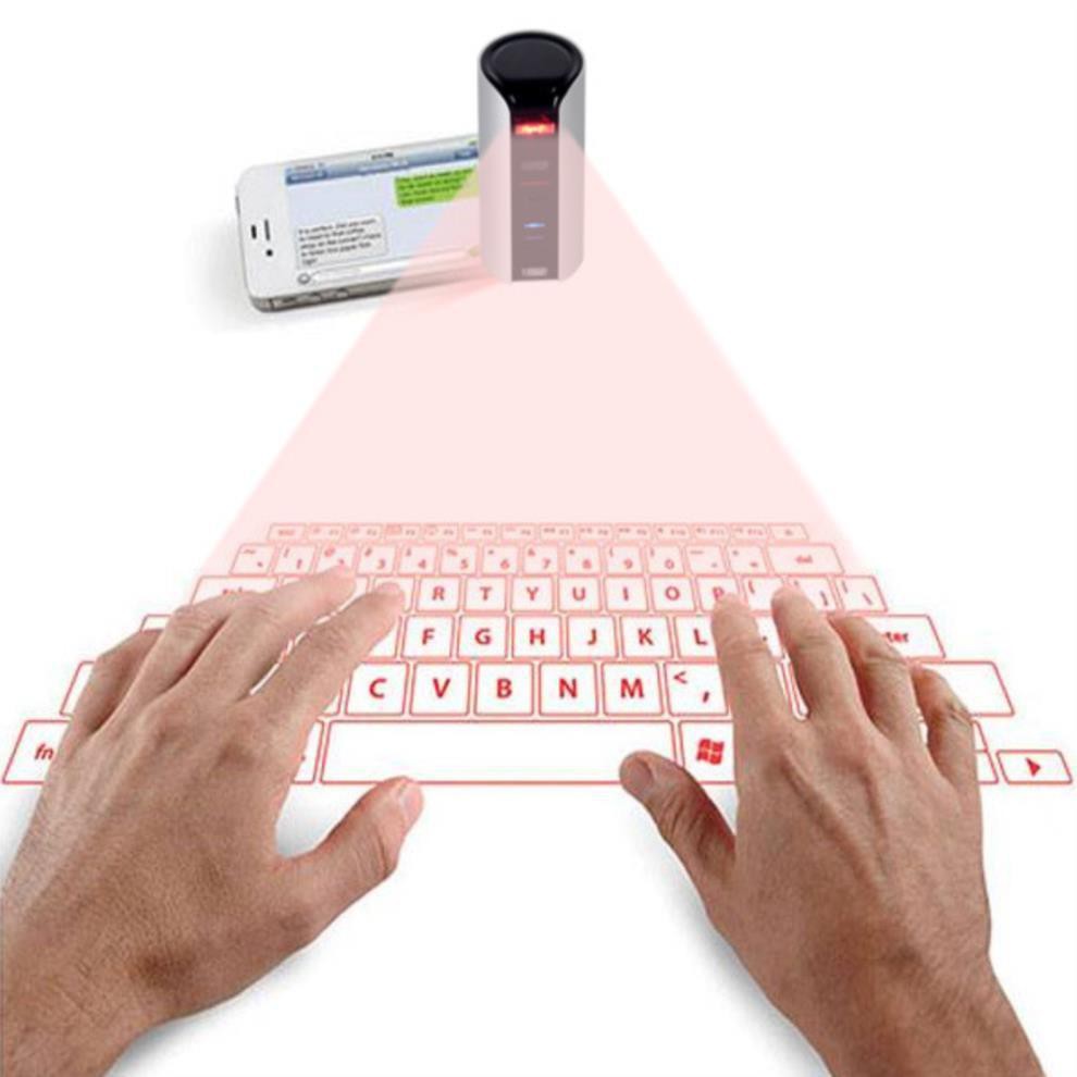 IPAD điện thoại di động ảo laser chiếu tia hồng ngoại bàn phím chiếu bàn phím bàn phím không dây bên ngoài laser màu xan