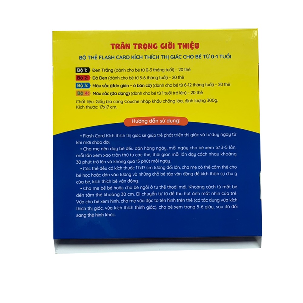 Thẻ Flash card kích thích thị giác cho bé từ 0-1 tuổi theo phương pháp giáo dục sớm