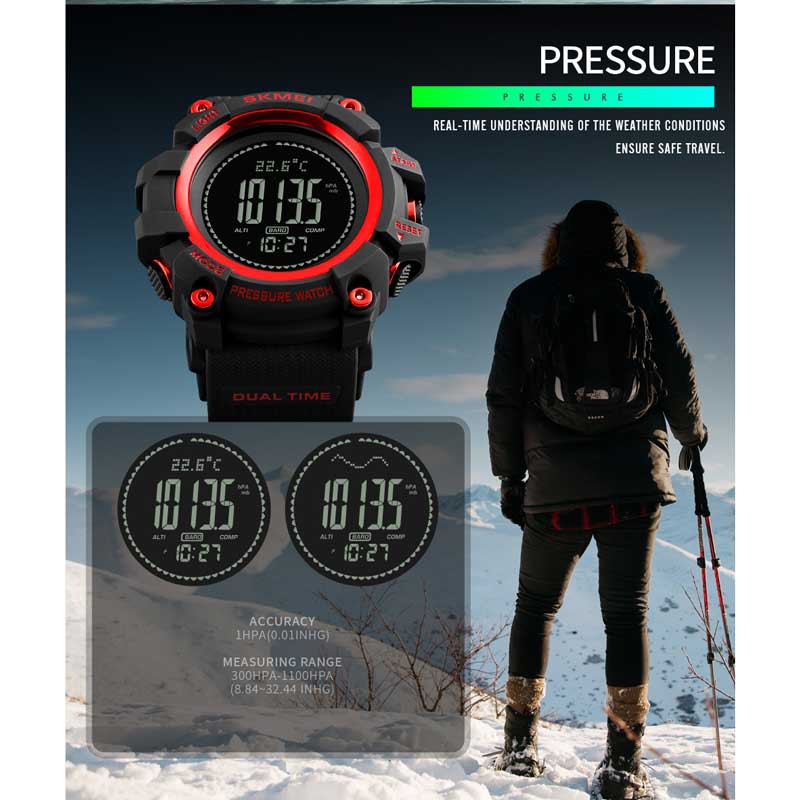 Đồng Hồ Điện Tử Thể Thao SKMEI 1358 Có La Bàn Và Màn Hình LED Hiển Thị Nhiệt Độ Calories Dành Cho Nam