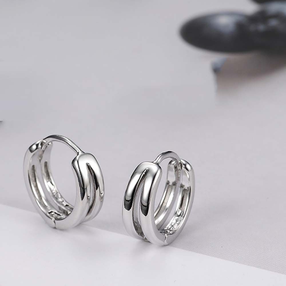 Bông tai hình học nhiều lớp phong cách punk đơn giản cho nam 2LIFE