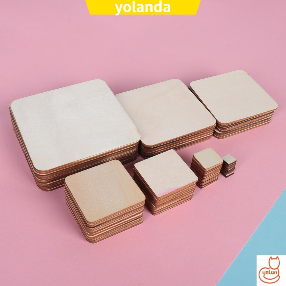 Set 10/ 50/ 100 miếng gỗ vuông tự trang trí tiện lợi
