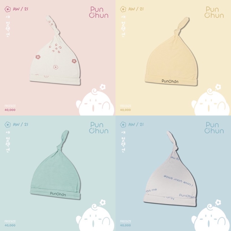 PUNCHUN chính hãng - Mũ sơ sinh cho bé