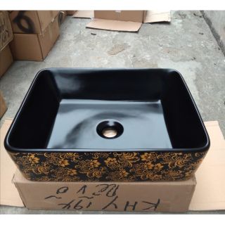 Chậu rửa lavabo cao cấp đen in 3d