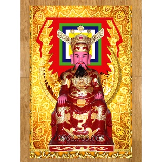 (KHÔNG KHUNG) Tranh Đức Thánh Trần Triều bằng vải phủ bóng cao cấp dày dặn