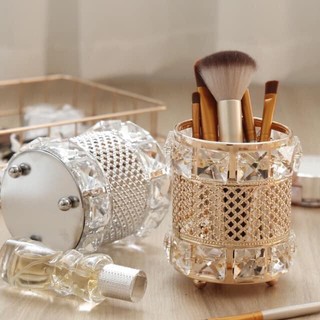 Cốc pha lê đựng dụng cụ nail, make up