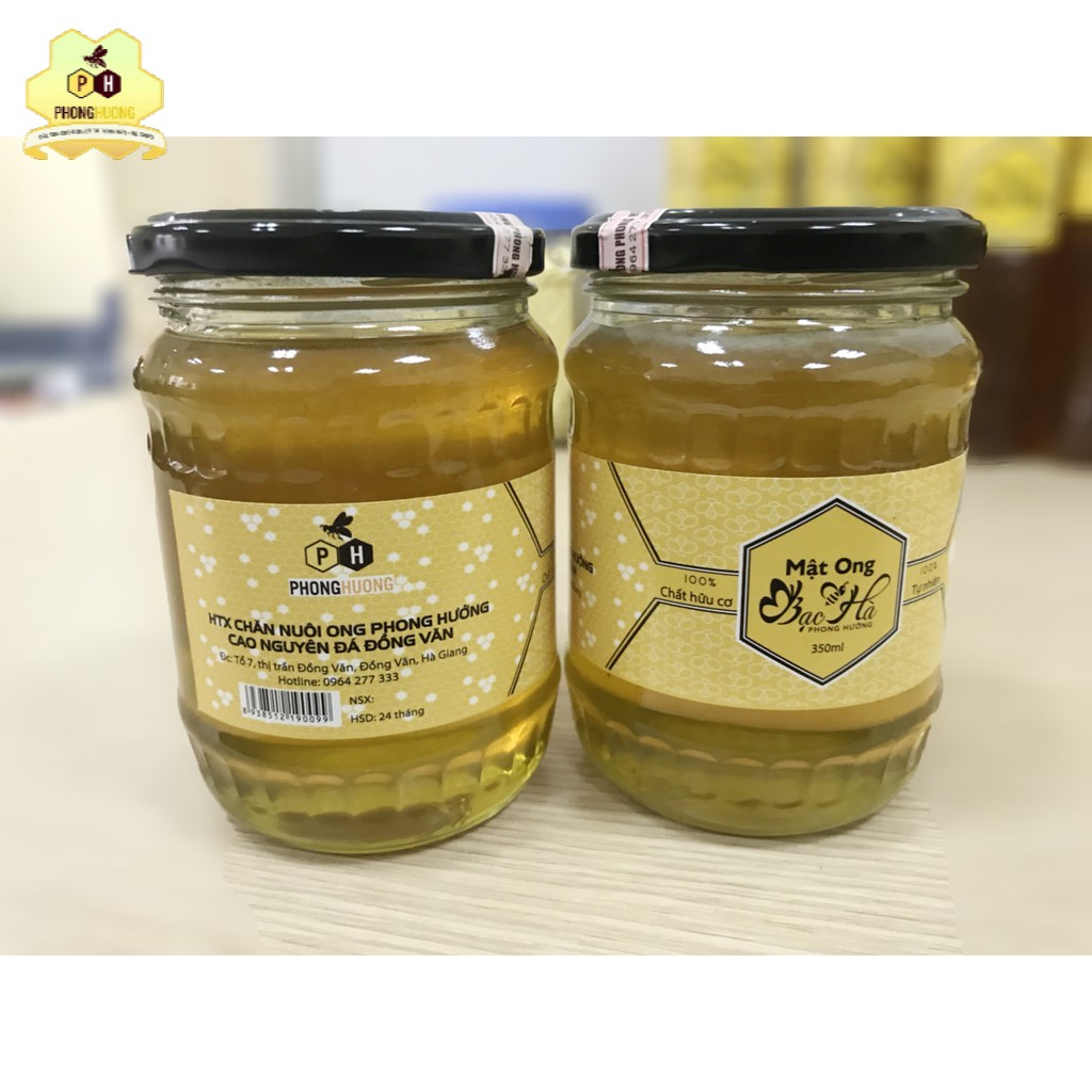 Mật ong bạc hà Đồng Văn chai 350ml (Mật chuẩn, ko pha đường, ko pha tạp chất)