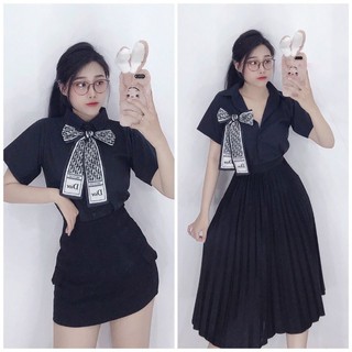 Áo sơ mi phối nơ cột cổ CN 2021
