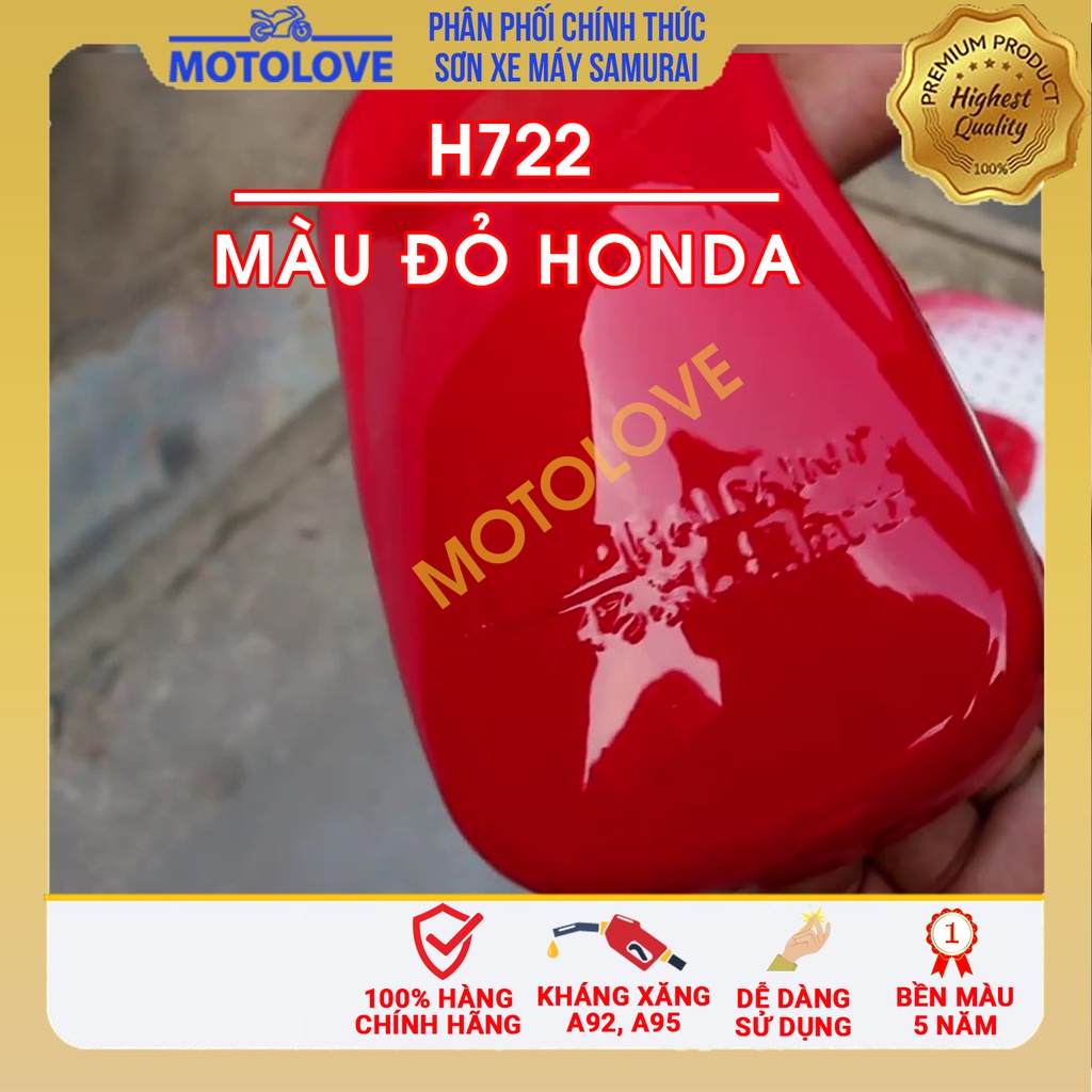 Sơn Samurai màu đỏ Honda H722 - chai sơn xịt cao cấp nhập khẩu từ Malaysia