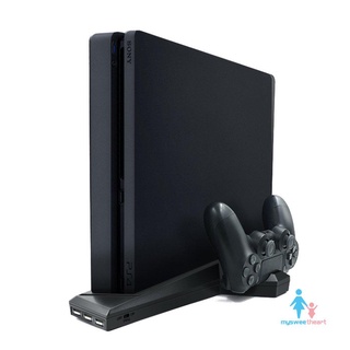 For PS4/PS4 Slim Vertical Stand With Cooling Fan Dual Controller Charger
