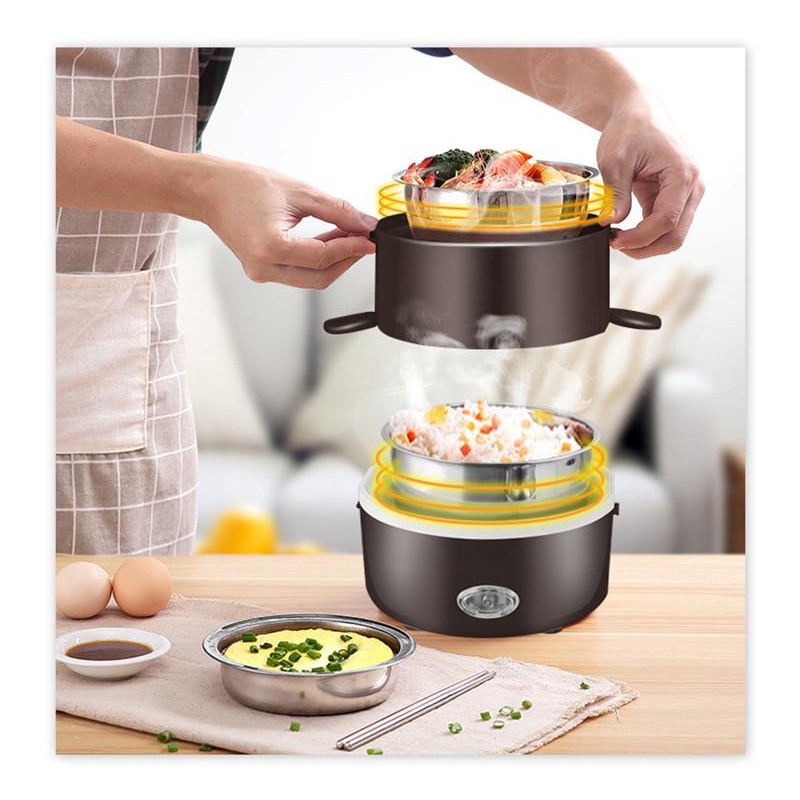 Hộp Cơm Cắm Điện 3 Tầng Ruột Inox 304 Zhengbangle Cao Cấp - Tiện Dụng Cho Dân Văn Phòng