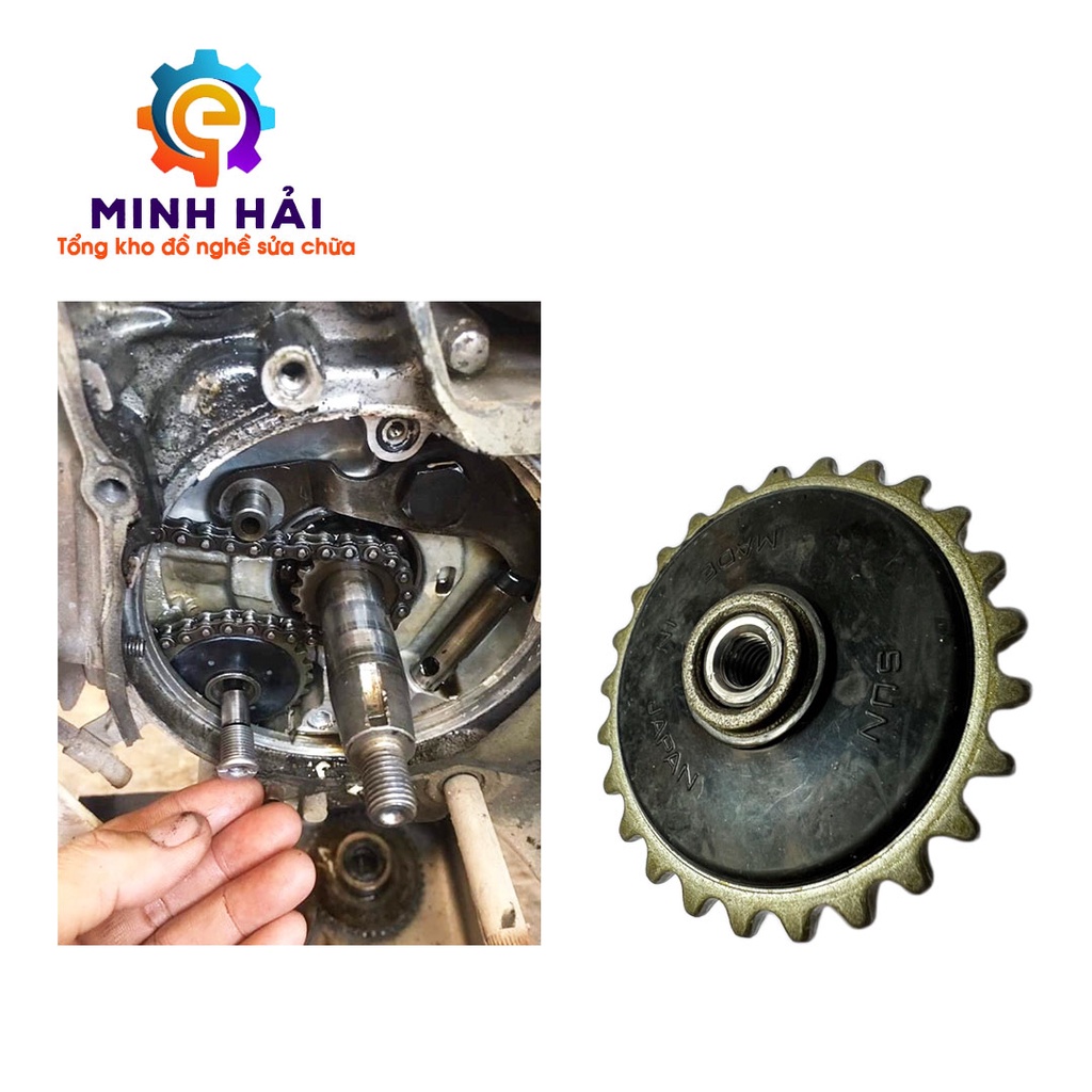 Bánh Răng Bơm Dầu Xe Máy DREAM 2 Ren, Thay Thế Không Cần Rã Máy