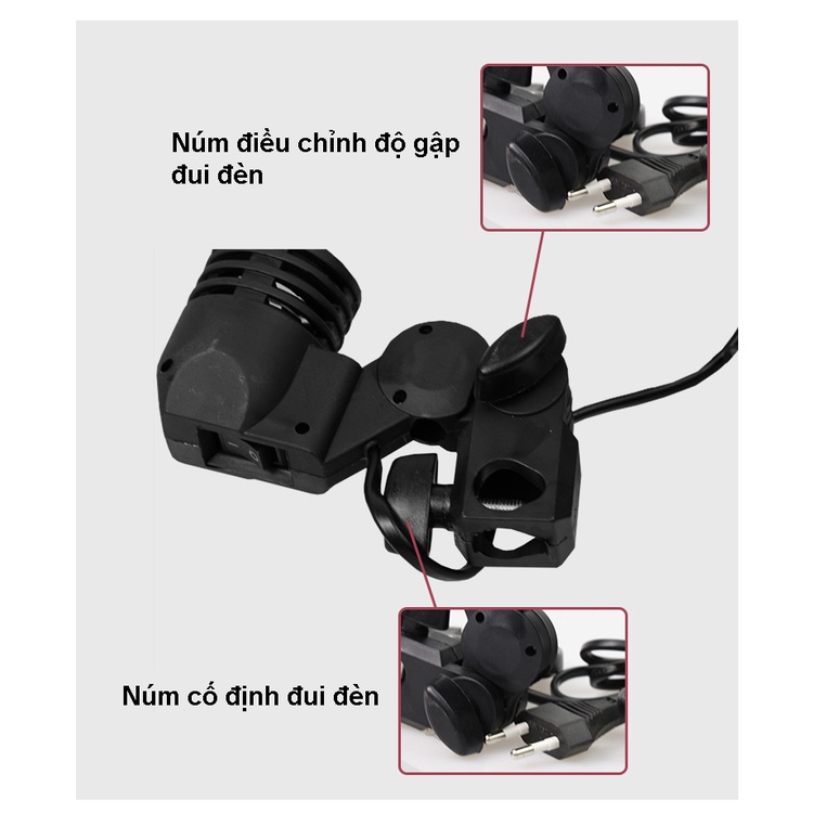 Đui đèn E27 kiêm đế đỡ bóng đèn chụp ảnh dùng cho các studio với phích cắm EU tiện dụng