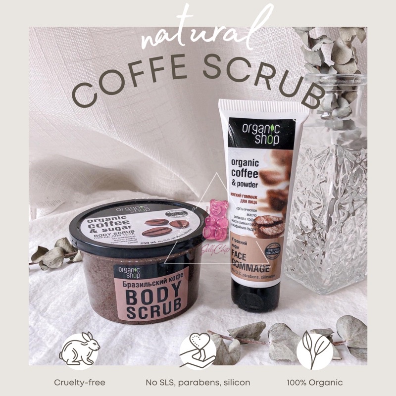 COMBO TẨY DA CHẾT CAFE ORGANIC Body&amp;Face