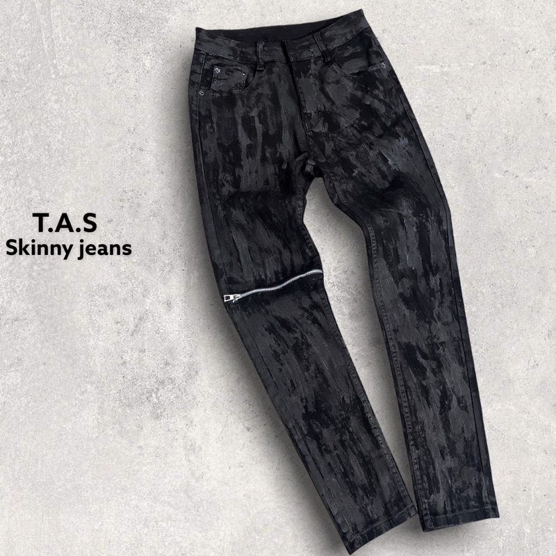 Skinny Jeans Wax - Quần jeans phối zip