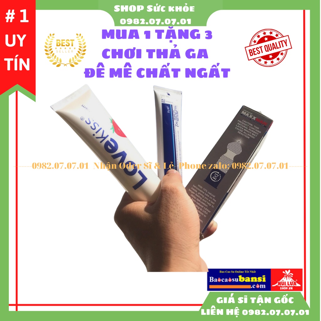 [MUA 1 TẶNG 3] BAO CAO SU GAI CAO CẤP MAXXMAN 12 CÁI PLUS + 1 GEL LOVEKIS 100ML + 1 GEL DUREX KY 50 G