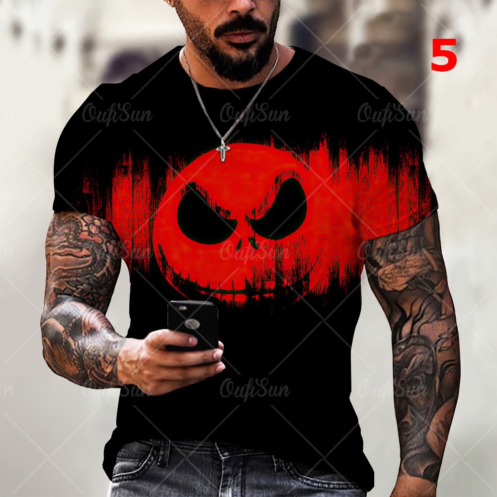 Áo Thun Tay Ngắn Cổ Tròn In Hình Biểu Tượng Cảm Xúc 3D Vui Nhộn Màu Đỏ Thời Trang Cho Nam XXS ~ 6XL