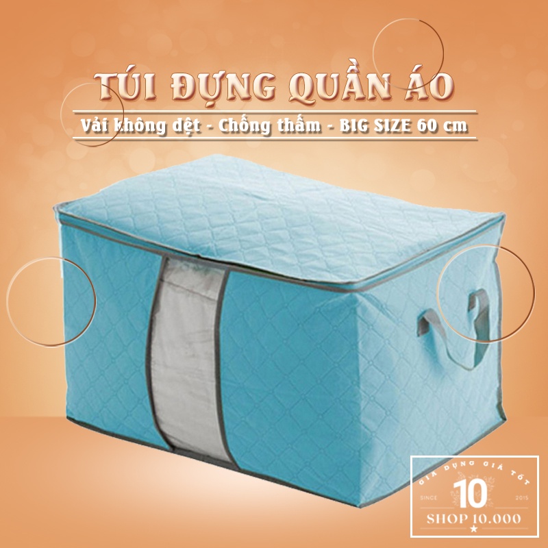 Túi đựng chăn màn quần áo BIG SIZE 60cm loại I - Túi đựng đồ cỡ lớn dáng ngang vải không dệt chống thấm