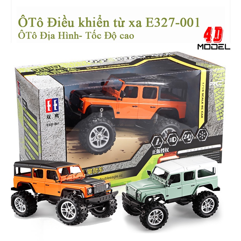 Ôtô Địa Hình E327-001 Xe leo núi điều khiển từ xa Land Rover Defender, Vượt Mọi Địa hình, Pin Sạc