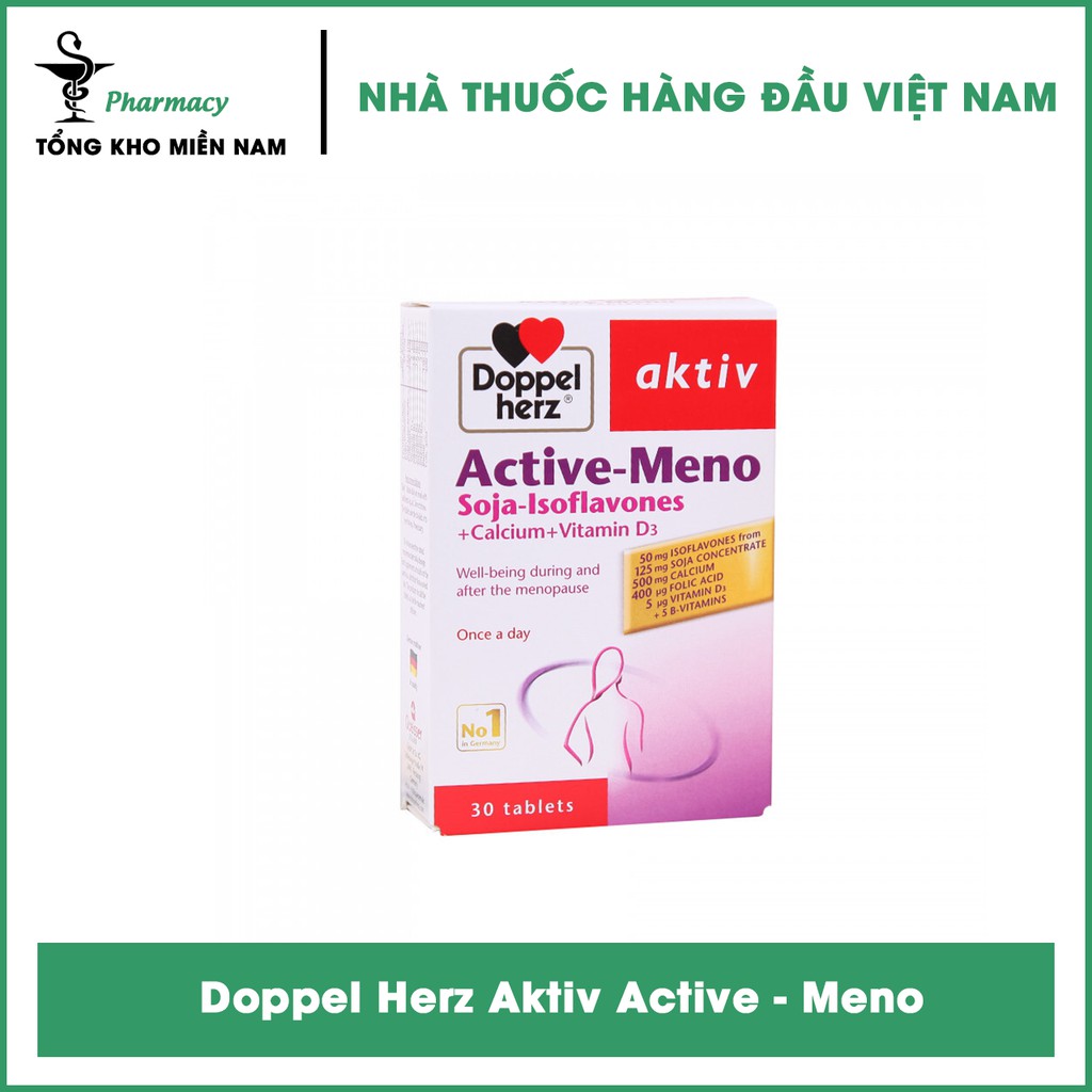 Viên uống Doppelherz Aktiv Active Meno - Bổ sung canxi, vitamin d3 &amp; cân bằng nội tiết tố (Hộp 30 viên)