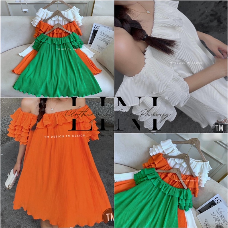 (LOẠI1) VÁY DẬP LY TAY BỒNG TẦNG XOÈ HOT HIT - ĐI BIỂN BAO NỔI BẬT