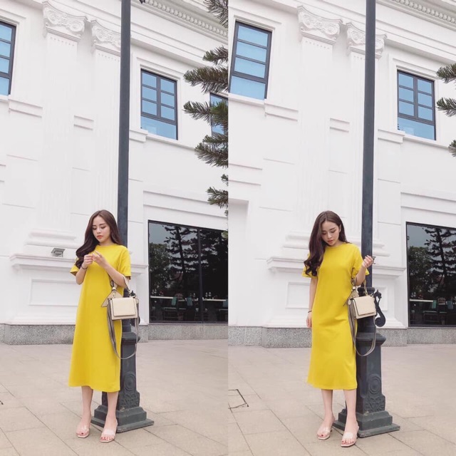 Đầm Maxi Cổ Tròn Ngắn Tay - Hàng Loại 1m - VN22