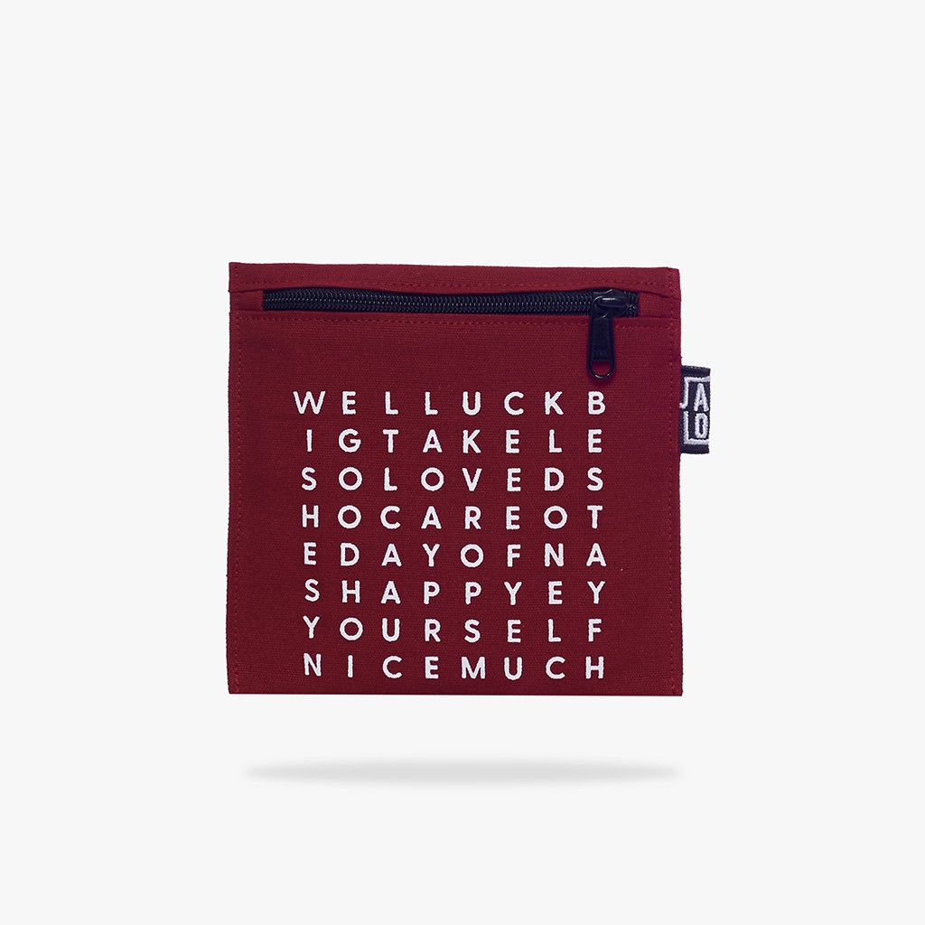 [LAST CHANCE] Jamlos Crossword Pouch - Bóp ví nhỏ gọn vải canvas in ô chữ làm quà tặng