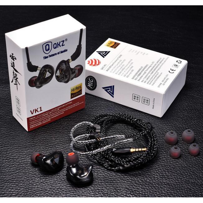 【QKZ Earphones Flagship】QKZ VK1 Earphones 0.75mm 2 Pin Replaceable wire 4 Drive Unit Headset ZS6 With 4 Dynamic Hybrid In Ear Earphone HIFI DJ Monito XSC Audio