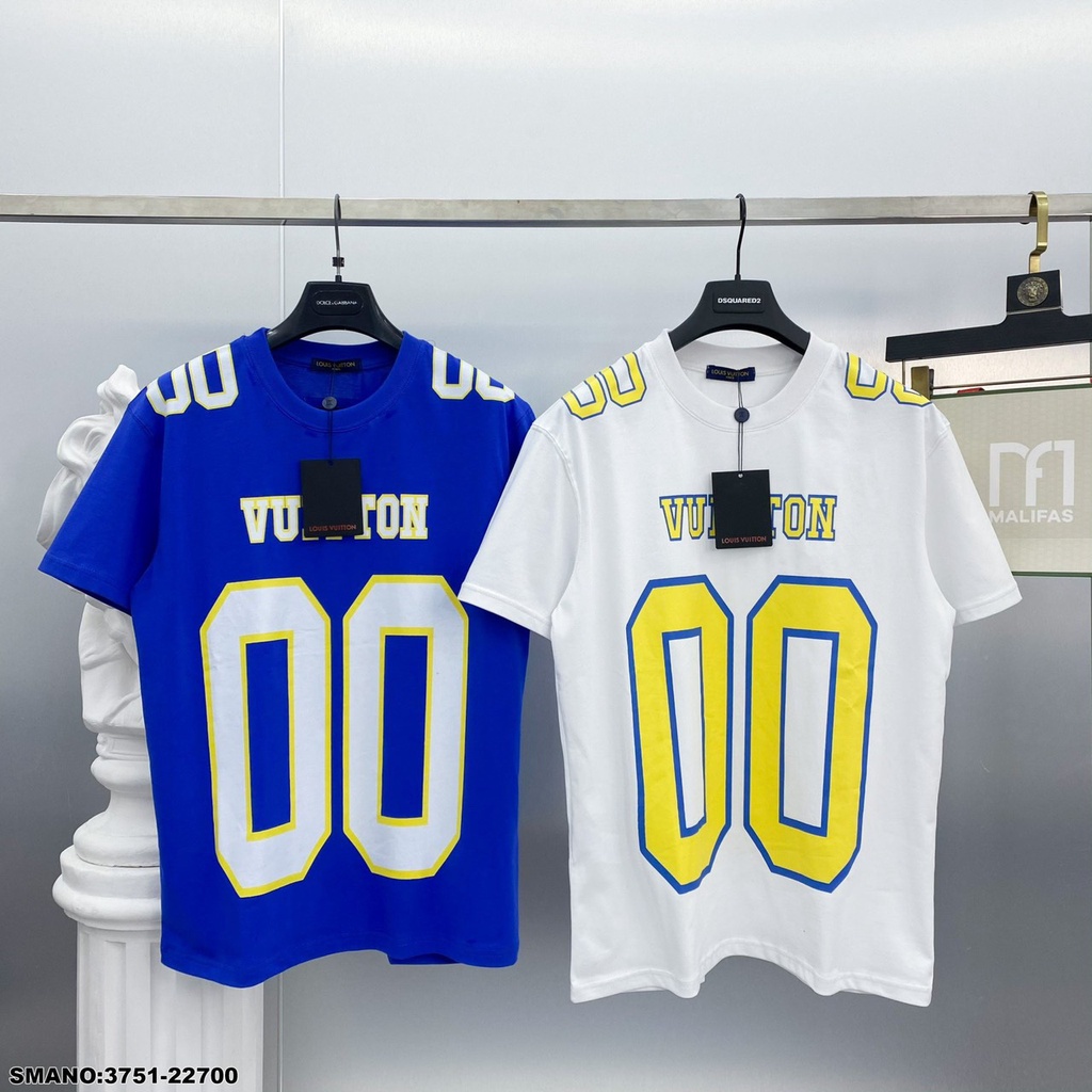 Áo Phông Nam Lv In Họa Tiết Số Trước Ngực Cực Chất - Áo Thun Nam Nữ Lv Chất Cotton Co Dãn Thoáng Mát DT STORE MENWEAR