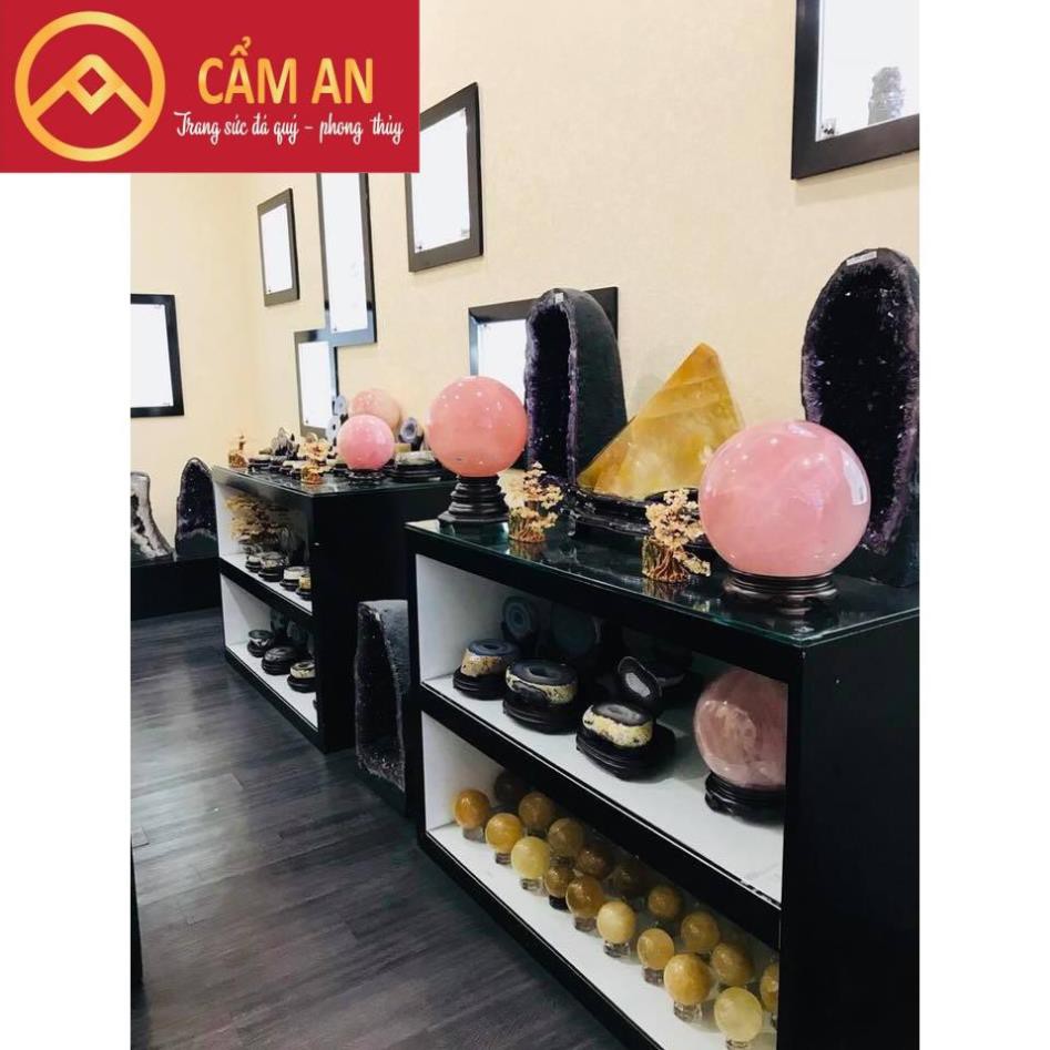 [XẢ KHO] Quả Cầu Phong Thủy T.A Hồng mạng THỔ và HỎA , Đường Kính  - Phong Thủy Cẩm An