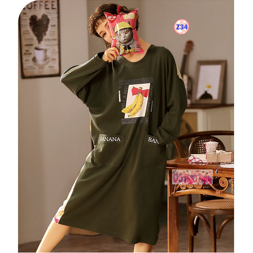 Váy ngủ Dài tay Thun cotton Z34