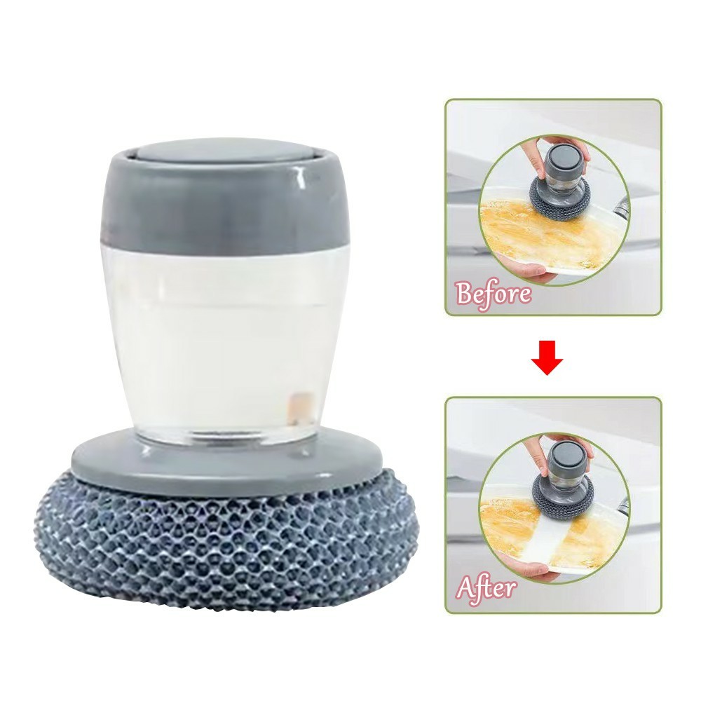 Dụng Cụ Cọ xoong CAM KẾT CHUẨNnồi có bình đựng xà phòng tiện lợi an toàn cho da tay (TUYỂN SỈ)