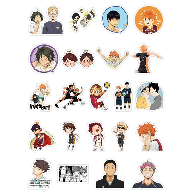 Sticker dán trang trí bằng pvc chống thấm nước hình anime doodle
