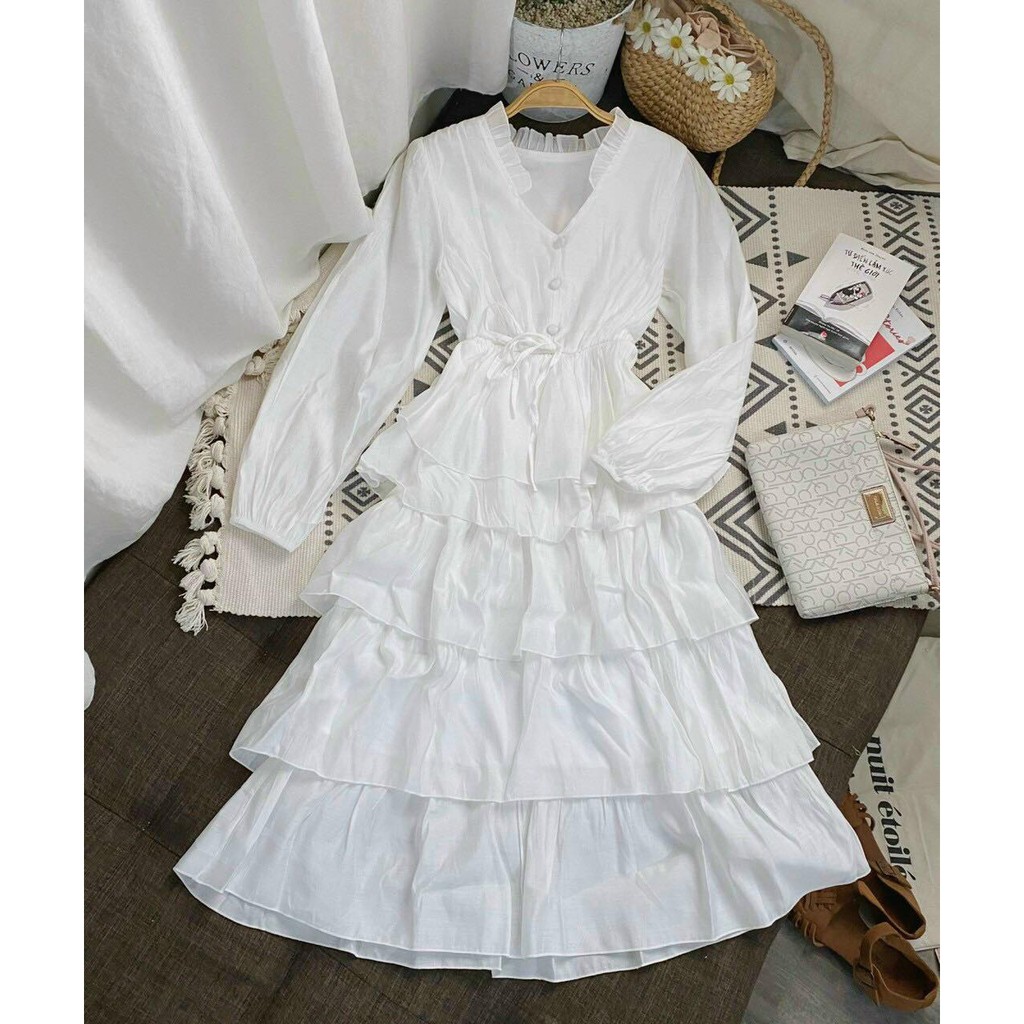 Váy Maxi Trắng Tầng | BigBuy360 - bigbuy360.vn