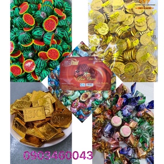 Hàng Tết 2024 kẹo sô-cô-la đồng xu,kẹo sô-cô-la dưa hấu ,kẹo sô-cô-la hạt dẻ, kẹo sô-cô-la bông Hồng 500g-1kg