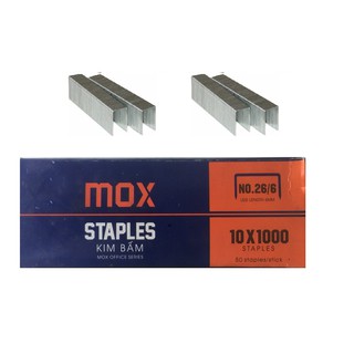 10 hộp Ghim bấm tay Số 26.6 - MOX - Kim bấm No.26.6 văn phòng